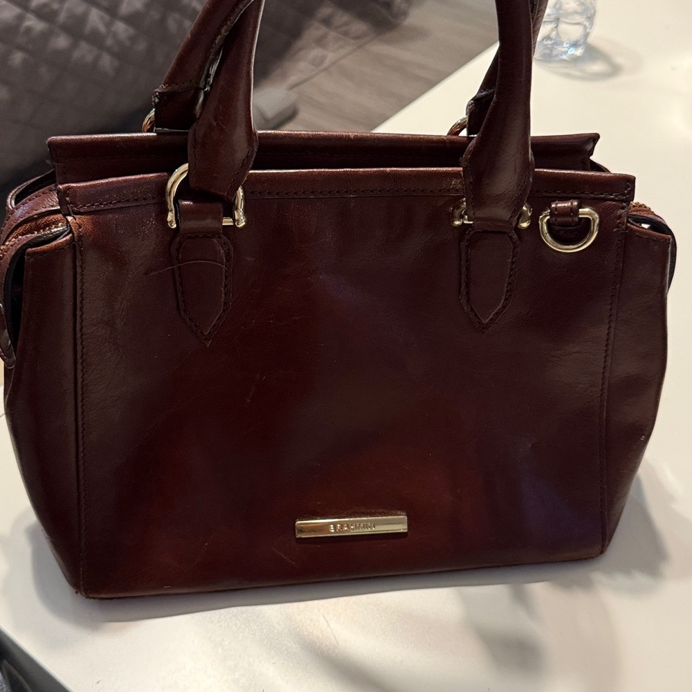 Brahmin Rich Brown Leather Brahmin Mini Schooner leather handbag in brown - Picture 3 of 12
